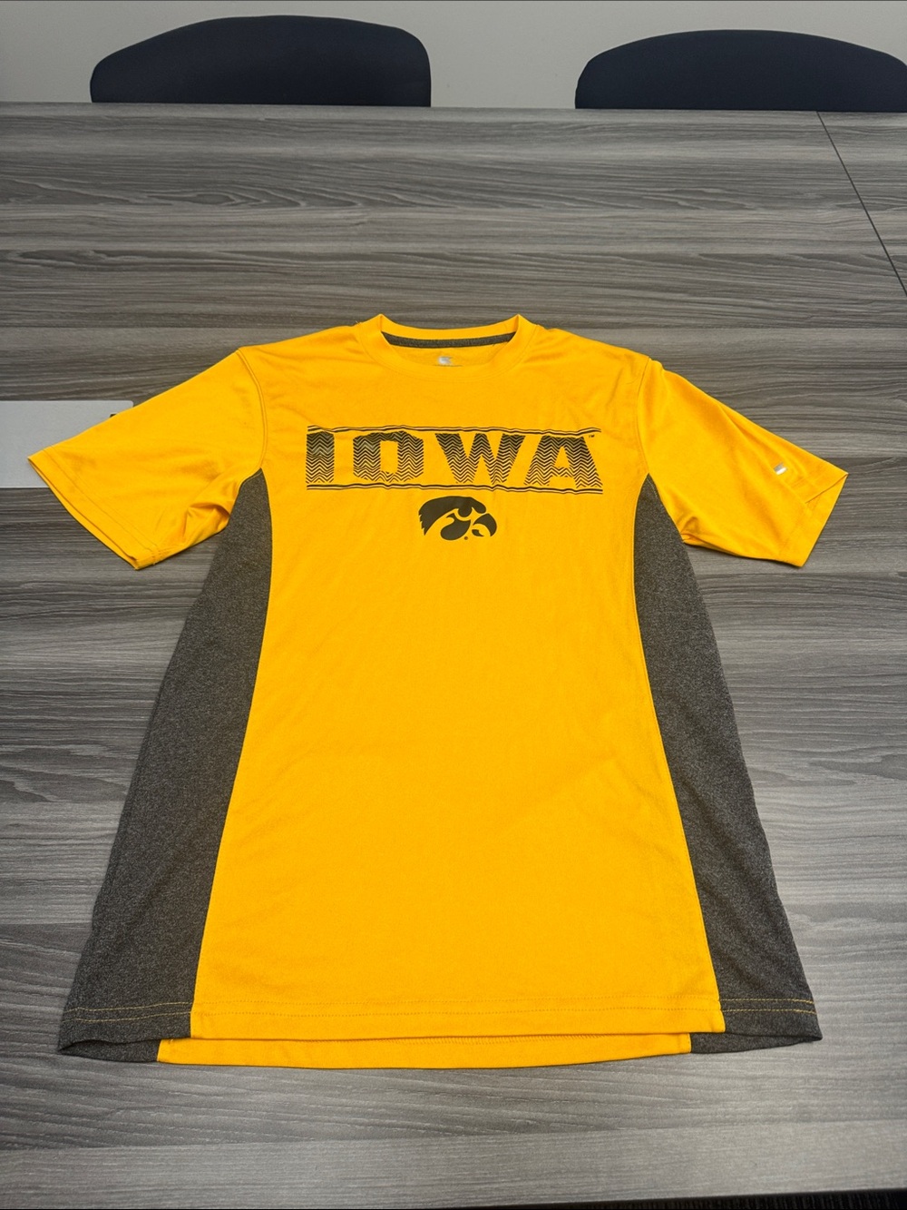 Colosseum Iowa Short-Sleeve Athletic Tee in Gold and Gray